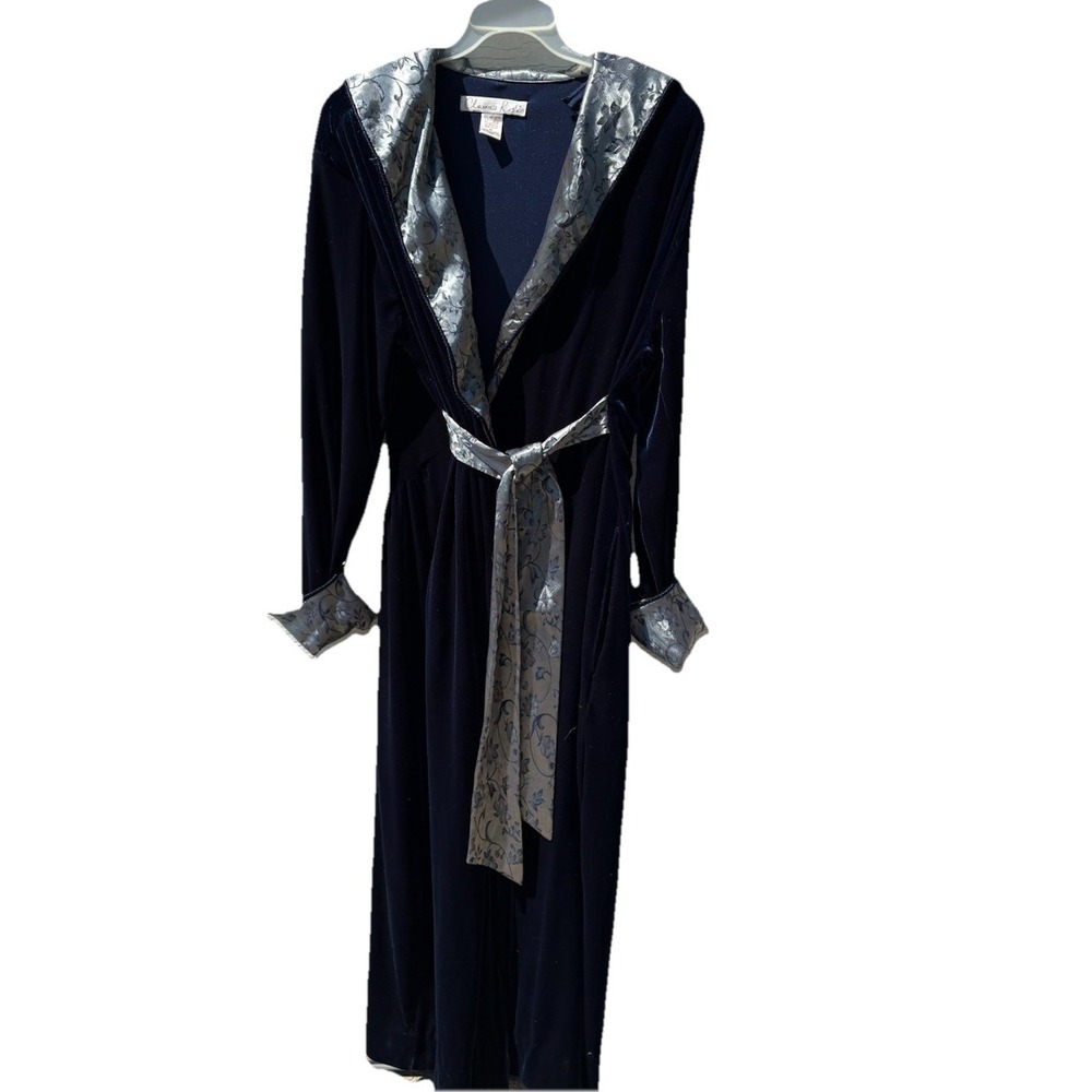 Claire's Rose Blue Velvet Robe Size M Fancy Glam Regal Cosplay Hollywood Korea - Picture 4 of 9
